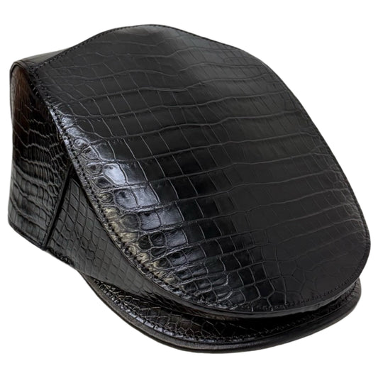 Kashani Black Alligator Belly Herringbone Cap - Dudes Boutique