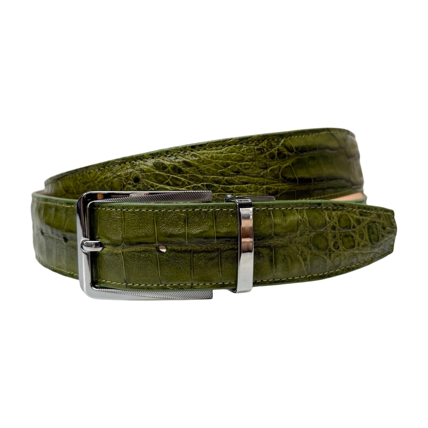 Kashani Lime Green Full Skin Alligator Belt