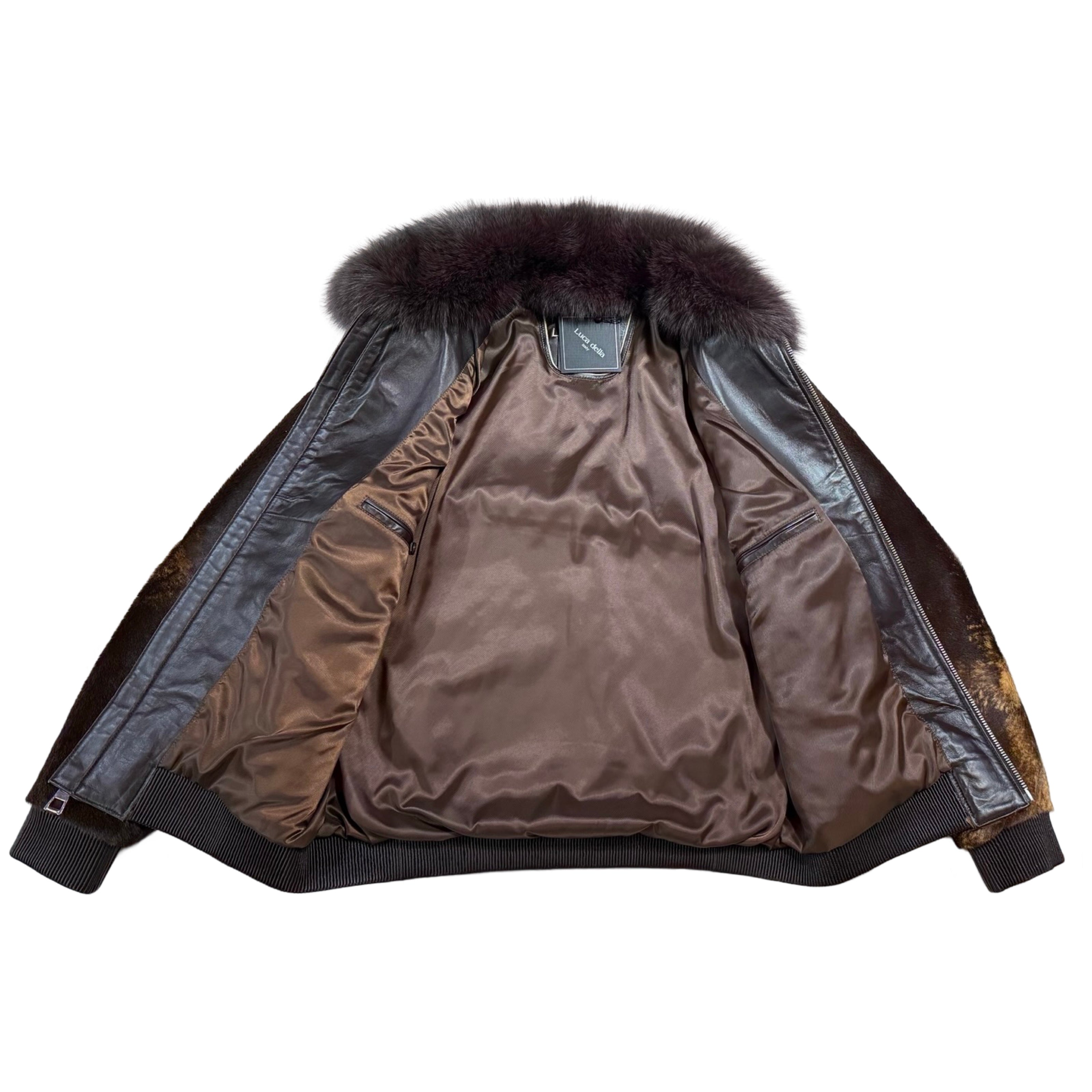 【Kheiki】 BROWN \"Collarless Knit Jacket\" Kheiki】 BROWN 