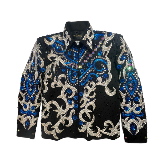 Kashani Blue Two Tone Hyper Crystal Jacket - Dudes Boutique