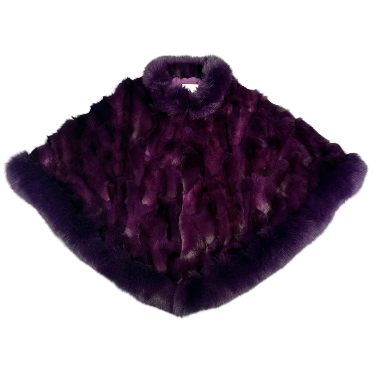 Kashani Women's Purple Fox Fur Poncho - Dudes Boutique