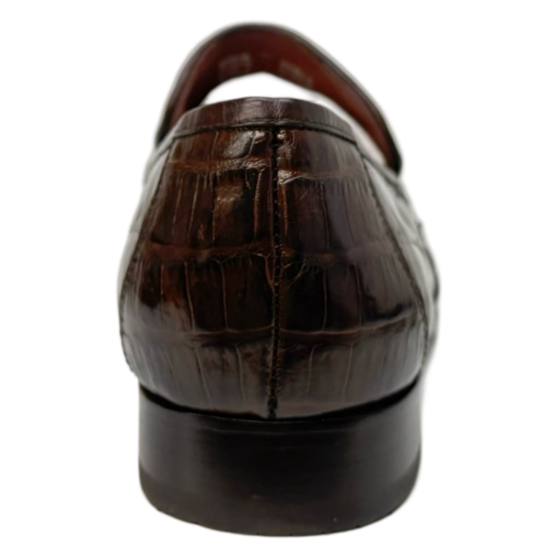 Los Altos Brown All-Over Crocodile Belly Loafers - Dudes Boutique