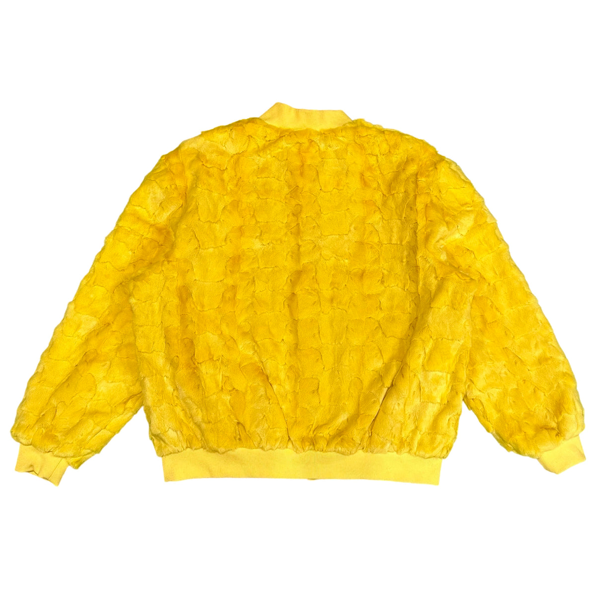 Kashani Yellow Diamond Cut Mink Fur Bomber Jacket - Dudes Boutique