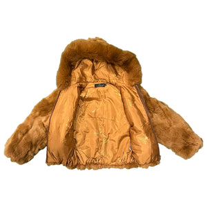 Kashani Kids Whiskey Rabbit Fur Hooded Jacket - Dudes Boutique