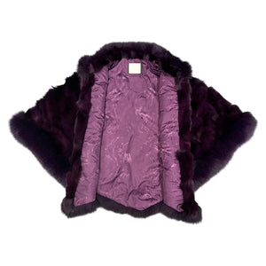 Kashani Women's Purple Fox Fur Poncho - Dudes Boutique