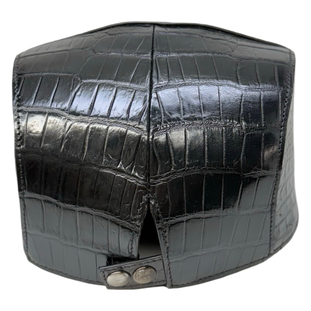 Kashani Black Alligator Belly Herringbone Cap - Dudes Boutique