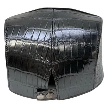 Kashani Black Alligator Belly Herringbone Cap - Dudes Boutique