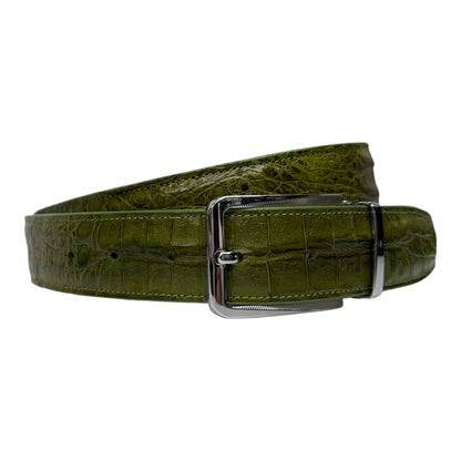 Kashani Lime Green Full Skin Alligator Belt