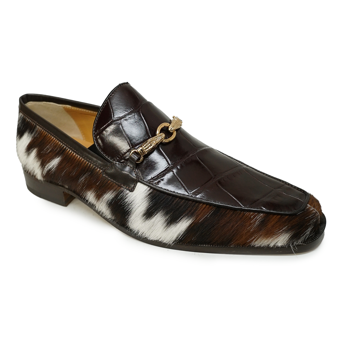Mauri 4294/5 alligator and pony hair bit loafers