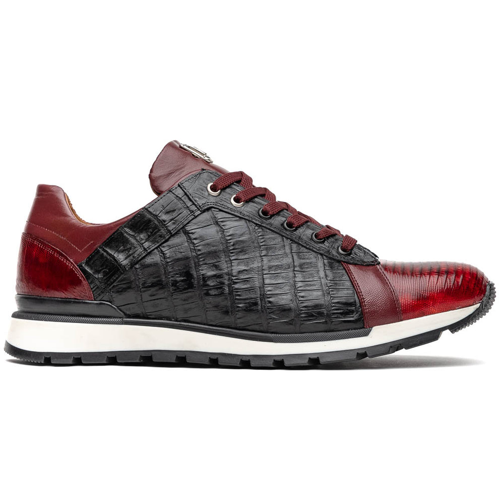 Marco Di Milano Portici Wine Caiman Crocodile & Lizard Sneakers - Dudes Boutique