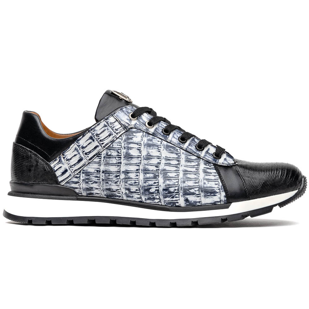 Marco Di Milano Portici Newspaper Caiman Crocodile & Lizard Sneakers - Dudes Boutique