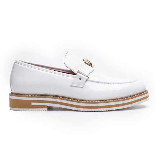 The Ashford White Patent Leather Loafers