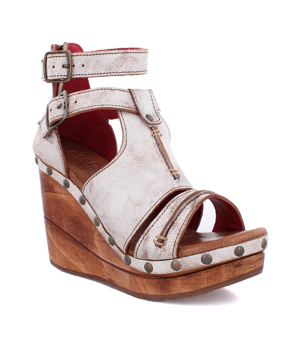 Bedstu Women's 'Princess' Nectar Lux Leather Wooden Wedge Heels - Dudes Boutique