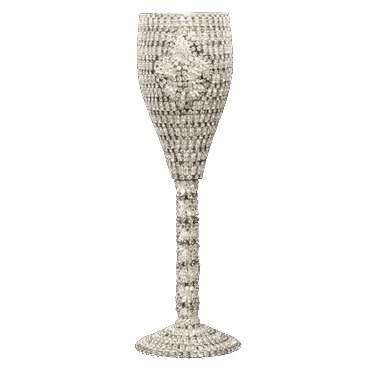 b.b. Simon CUP-508 Crystal Fleur De Lis Wine Glass