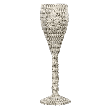 b.b. Simon CUP-508 Crystal Fleur De Lis Wine Glass - Dudes Boutique