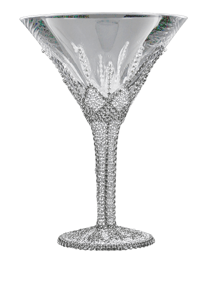 b.b. Simon CUP-509 CLEAR Black Diamond Martini Glass