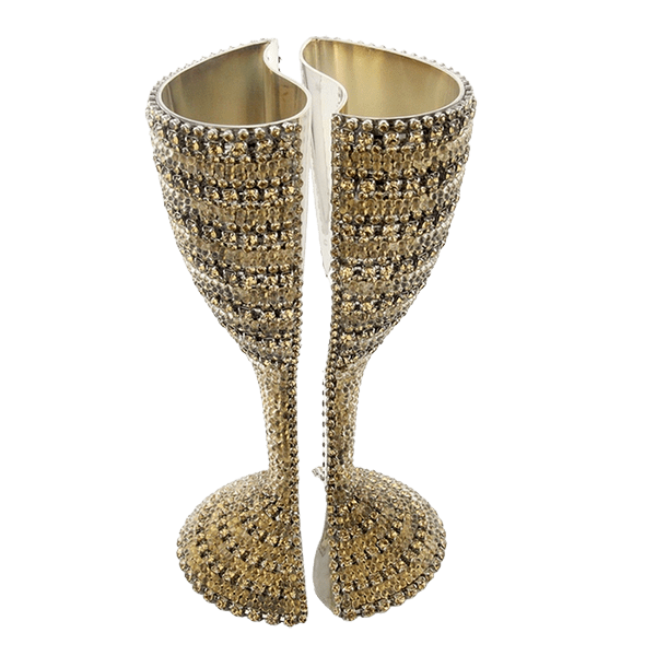 b.b. Simon CUP-510 Gold Crystal Wine Glass - Dudes Boutique