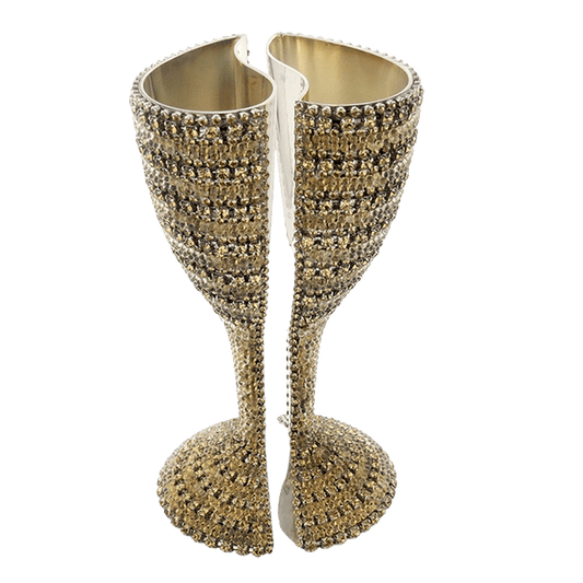 b.b. Simon CUP-510 Gold Crystal Wine Glass - Dudes Boutique
