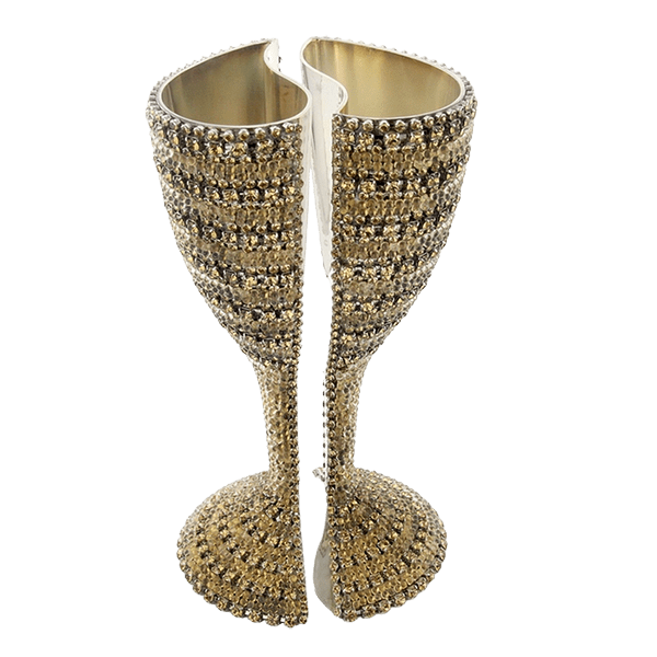 b.b. Simon CUP-510 Gold Crystal Wine Glass