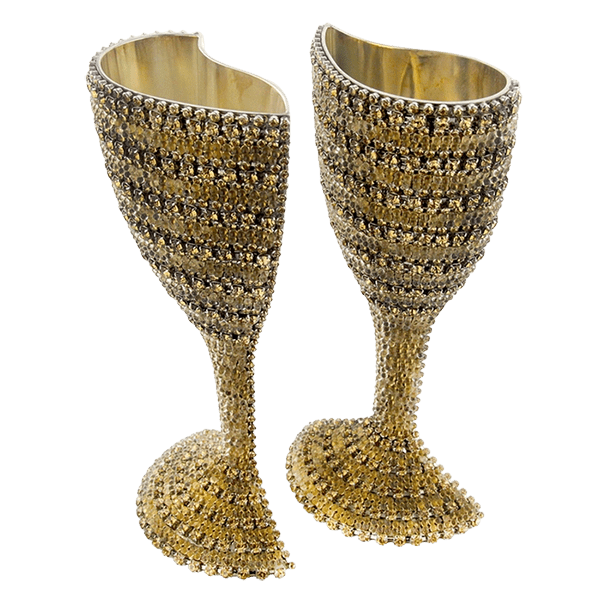 b.b. Simon CUP-510 Gold Crystal Wine Glass - Dudes Boutique