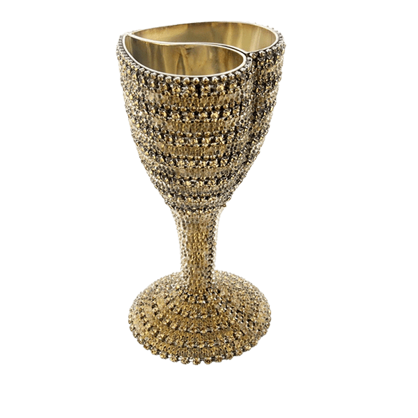 b.b. Simon CUP-510 Gold Crystal Wine Glass - Dudes Boutique