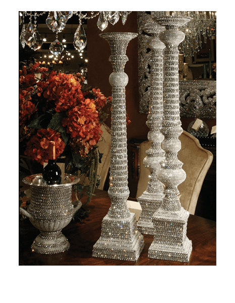 b.b. Simon CDH-217 Crystal Candle Holder - Dudes Boutique