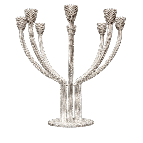b.b. Simon Silver CDH-234 Crystal Candle Holder - Dudes Boutique