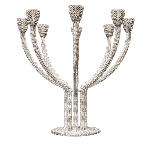 b.b. Simon Silver CDH-234 Crystal Candle Holder - Dudes Boutique
