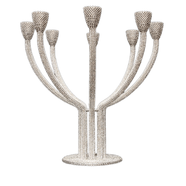 b.b. Simon Silver CDH-234 Crystal Candle Holder