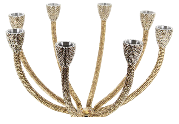 b.b. Simon Gold CDH-234 Crystal Candle Holder - Dudes Boutique