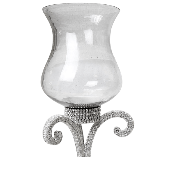 b.b. Simon CDH-253-Clear- L Crystal Candle holder