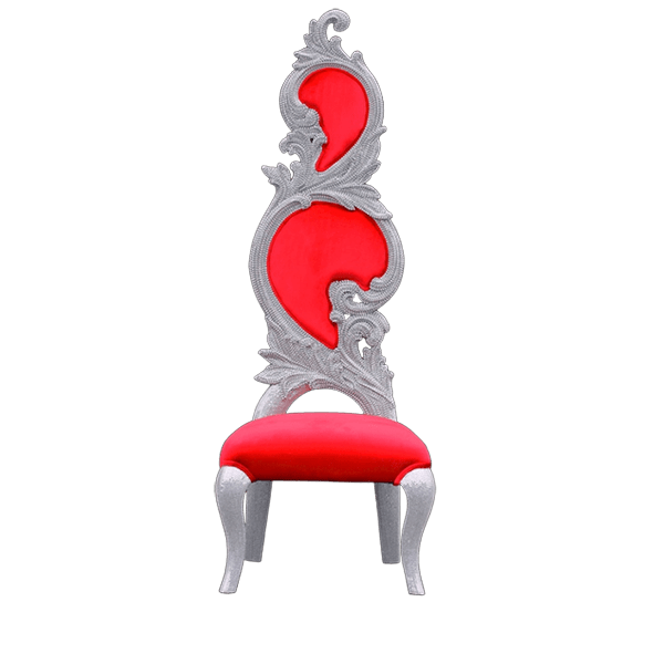 b.b. Simon Silver / Red CHAIR-101 Royal Crystal Chair