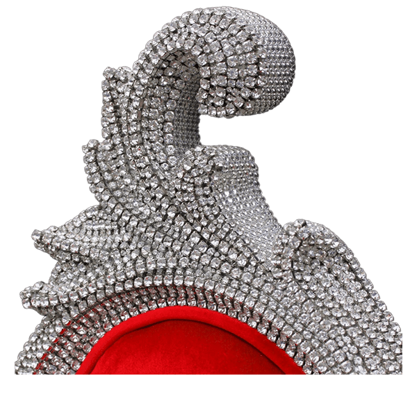 b.b. Simon Silver / Red CHAIR-101 Royal Crystal Chair - Dudes Boutique
