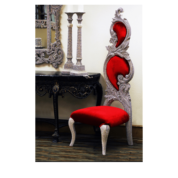 b.b. Simon Silver / Red CHAIR-101 Royal Crystal Chair - Dudes Boutique