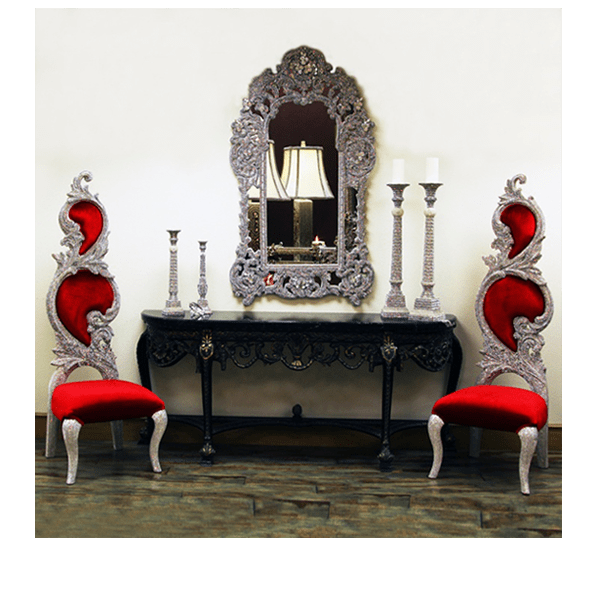 b.b. Simon Silver / Red CHAIR-101 Royal Crystal Chair - Dudes Boutique