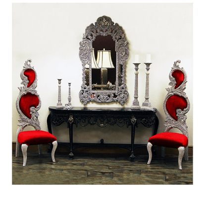 b.b. Simon Silver / Red CHAIR-101 Royal Crystal Chair - Dudes Boutique