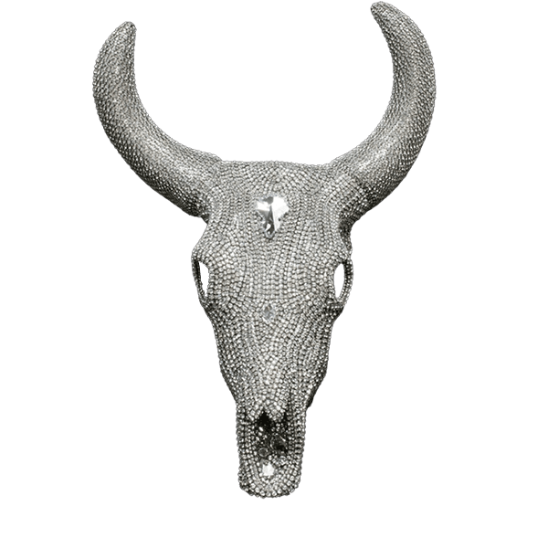 b.b. Simon Silver Crystal CO-201-18 Cow Skull