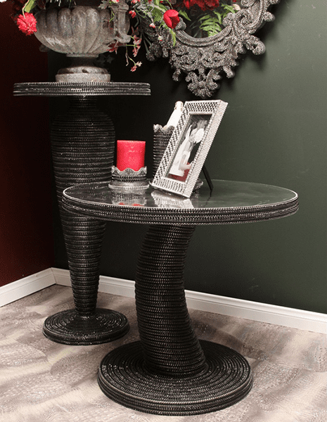 b.b. Simon  TB-101-JET Crystal Table - Dudes Boutique
