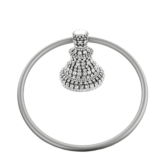 b.b. Simon Clear Crystal Chrome Towel Ring - Dudes Boutique