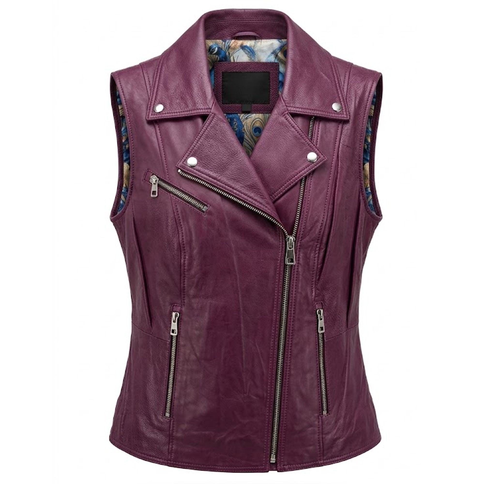 Kashani Women's Purple Lambskin Leather Vest