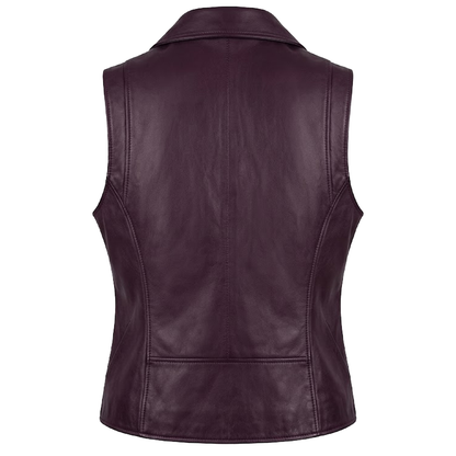 Kashani Women's Purple Lambskin Leather Vest