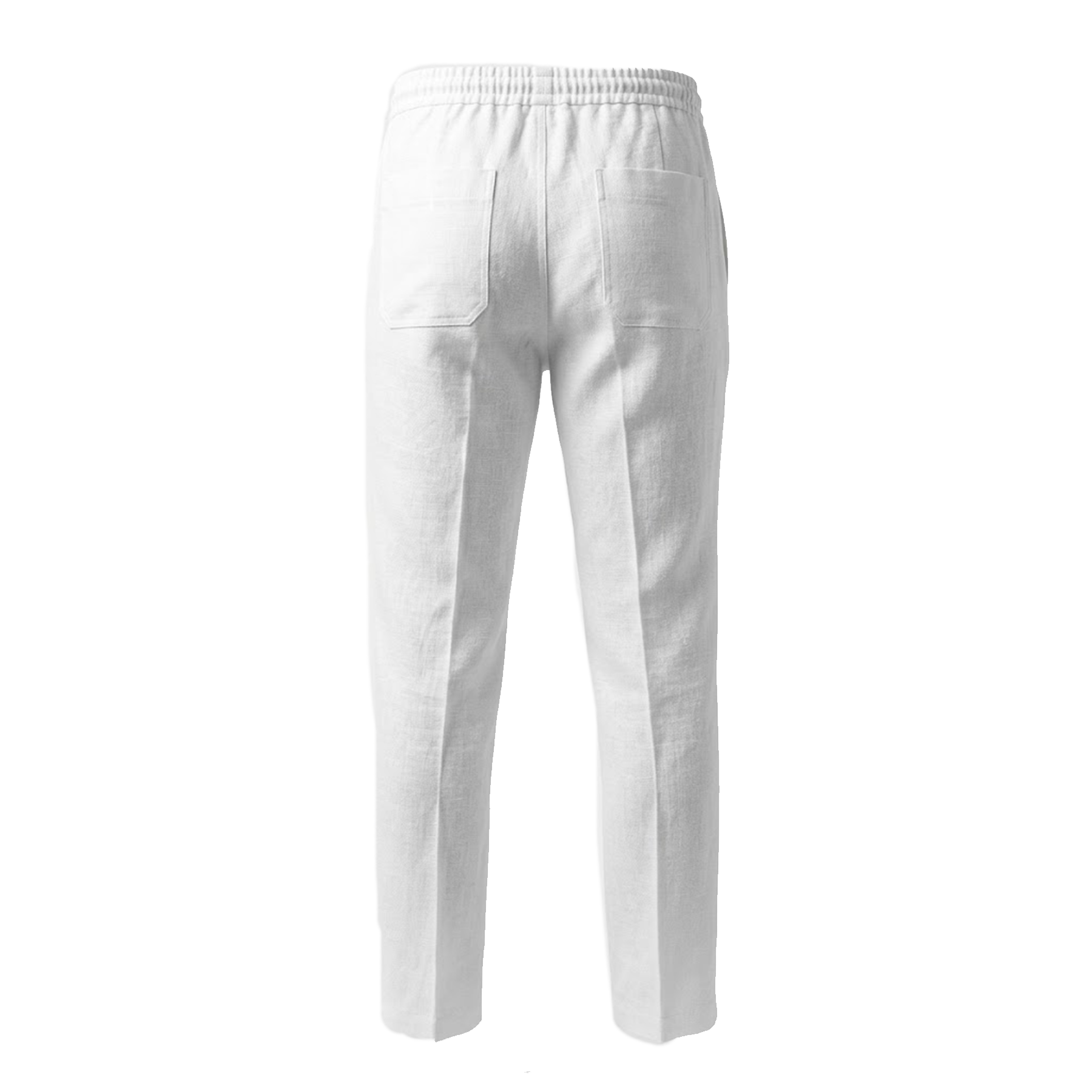 Prestige White Drawstring Linen Pants