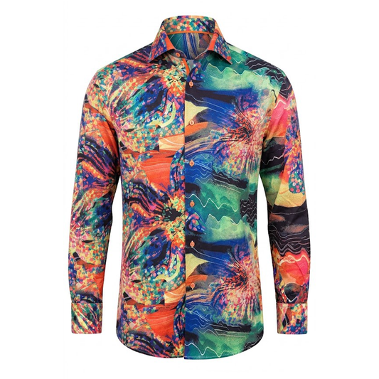 Leoni P602 Multi Color Button Up Shirt
