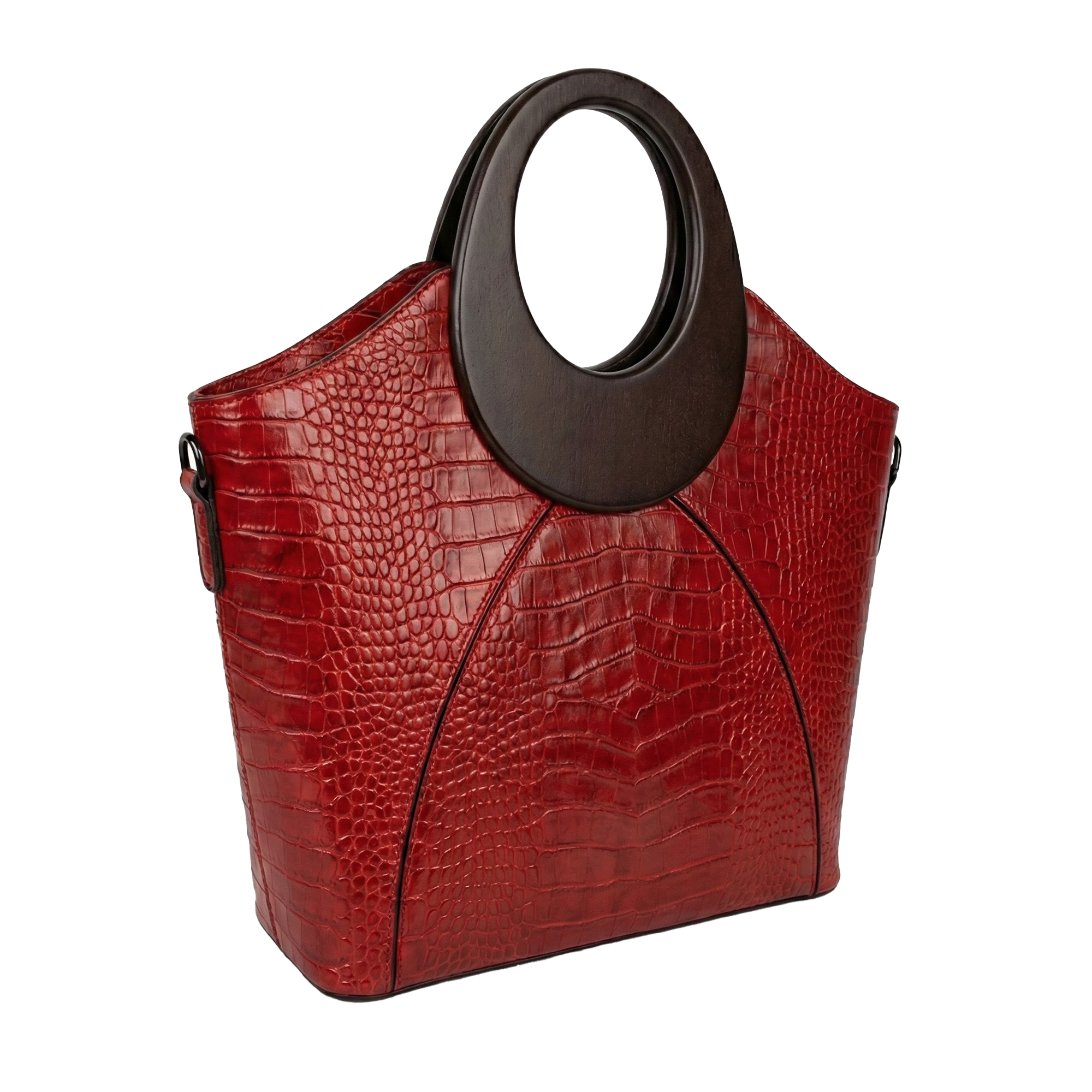 Kashani Women's Tony/Red Embossed Alligator Handbag
