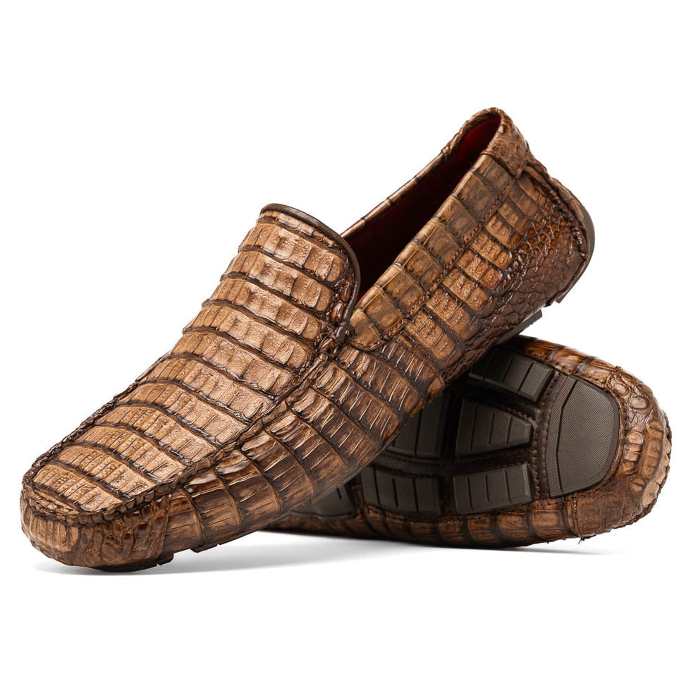 Marco Di Milano Remo Stone Washed Brown Crocodile Loafers - Dudes Boutique