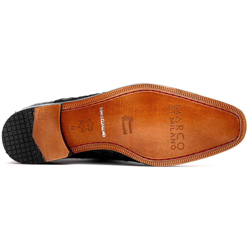 Marco Di Milano Luigi Wine Caiman Crocodile Monk Strap Dress Shoes - Dudes Boutique