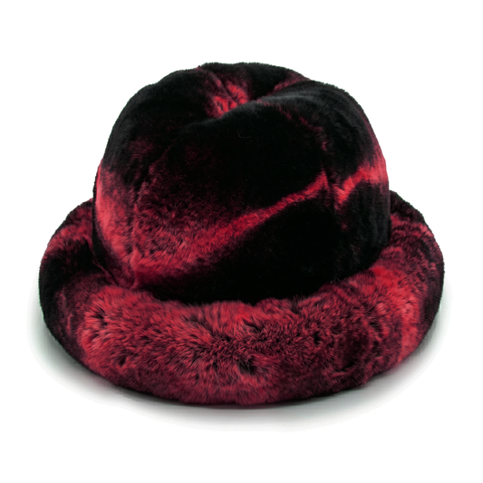 Kashani Men's Red Rex Rabbit Fur Top Hat