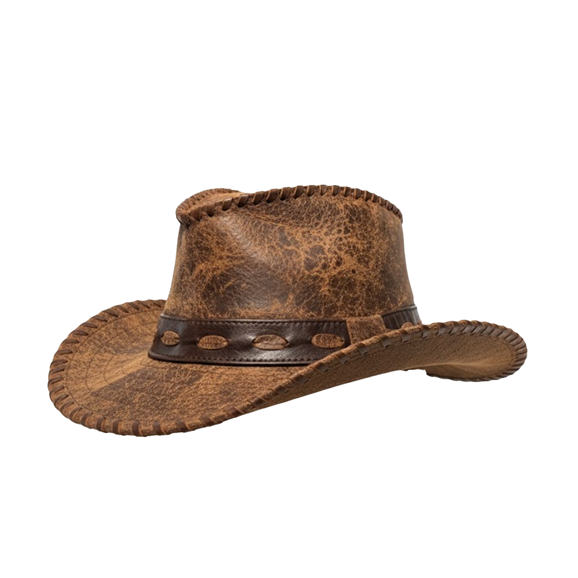 Kashani Rust Ridge Leather Western Hat