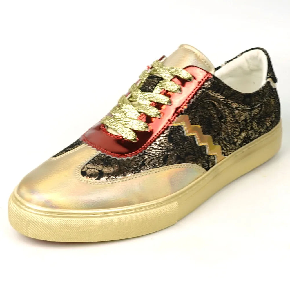 Fiesso Iridescent Gold Low Top Sneakers
