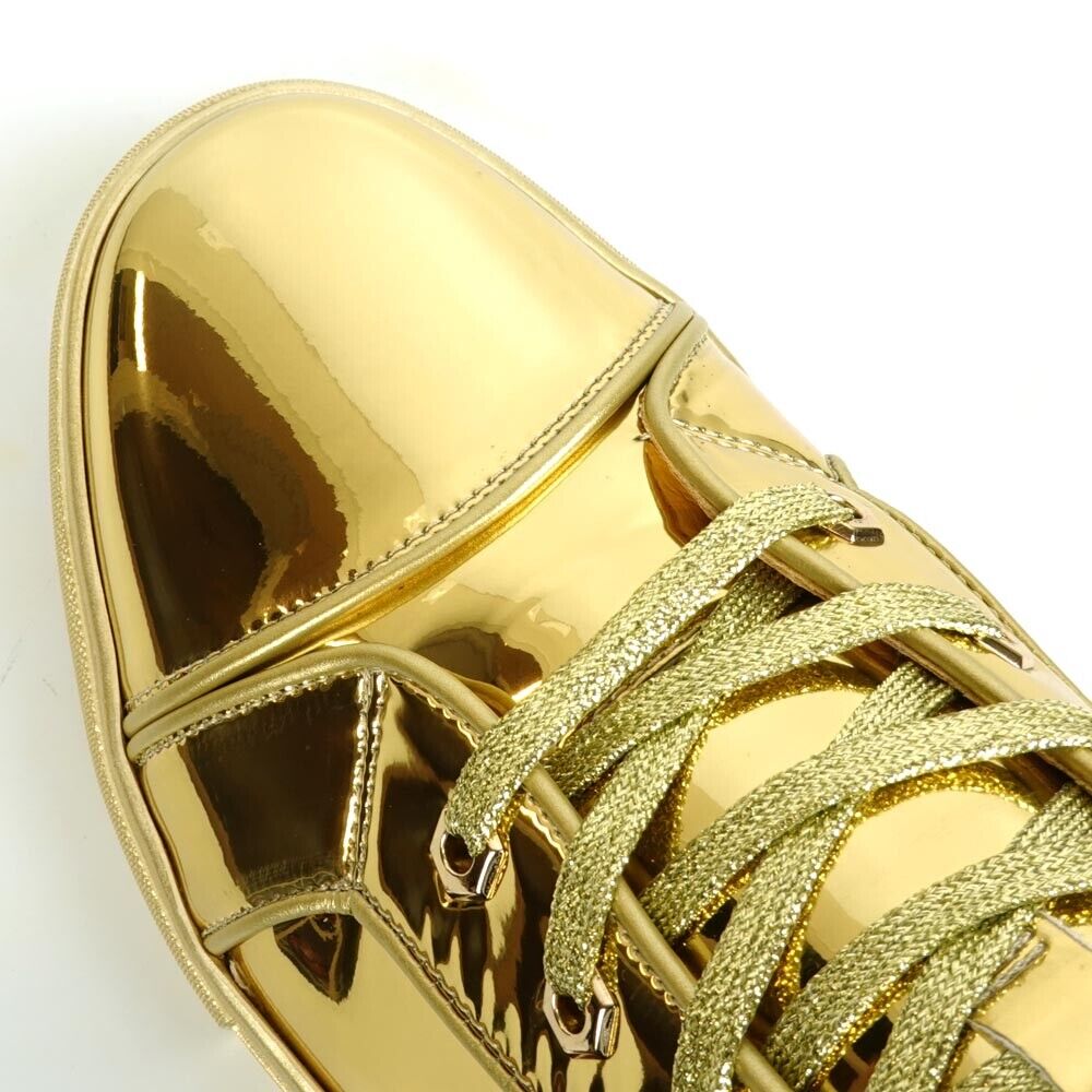 Fiesso Gold Metallic Hightop Sneakers - Dudes Boutique